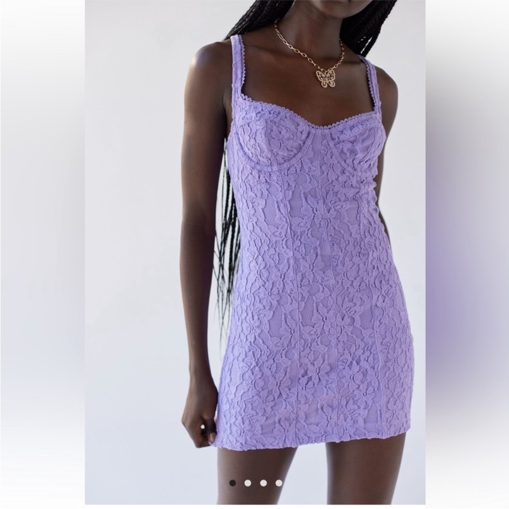 Urban Outfitters lavender lace minidress S